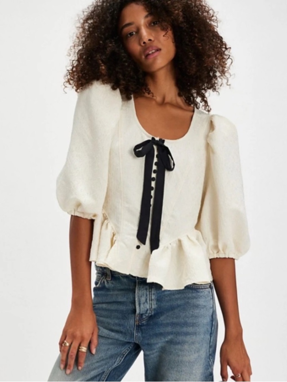 Free People Pamela Bow Blouse